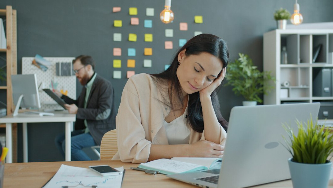 stressed employee at desk