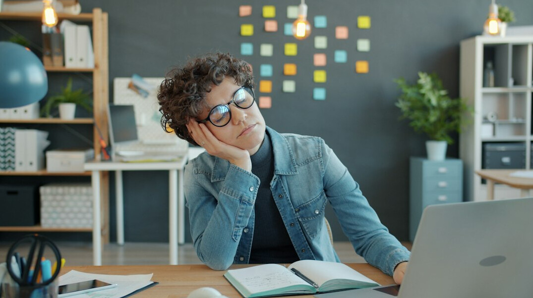 stressed employee at desk