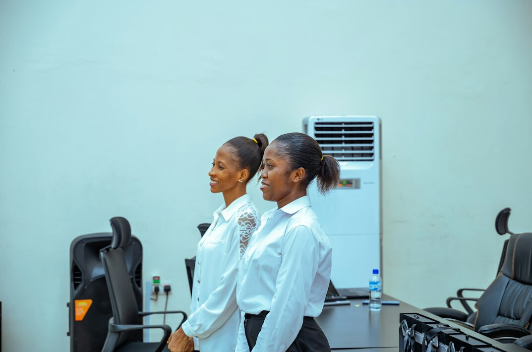 group fitness class in corporate setting