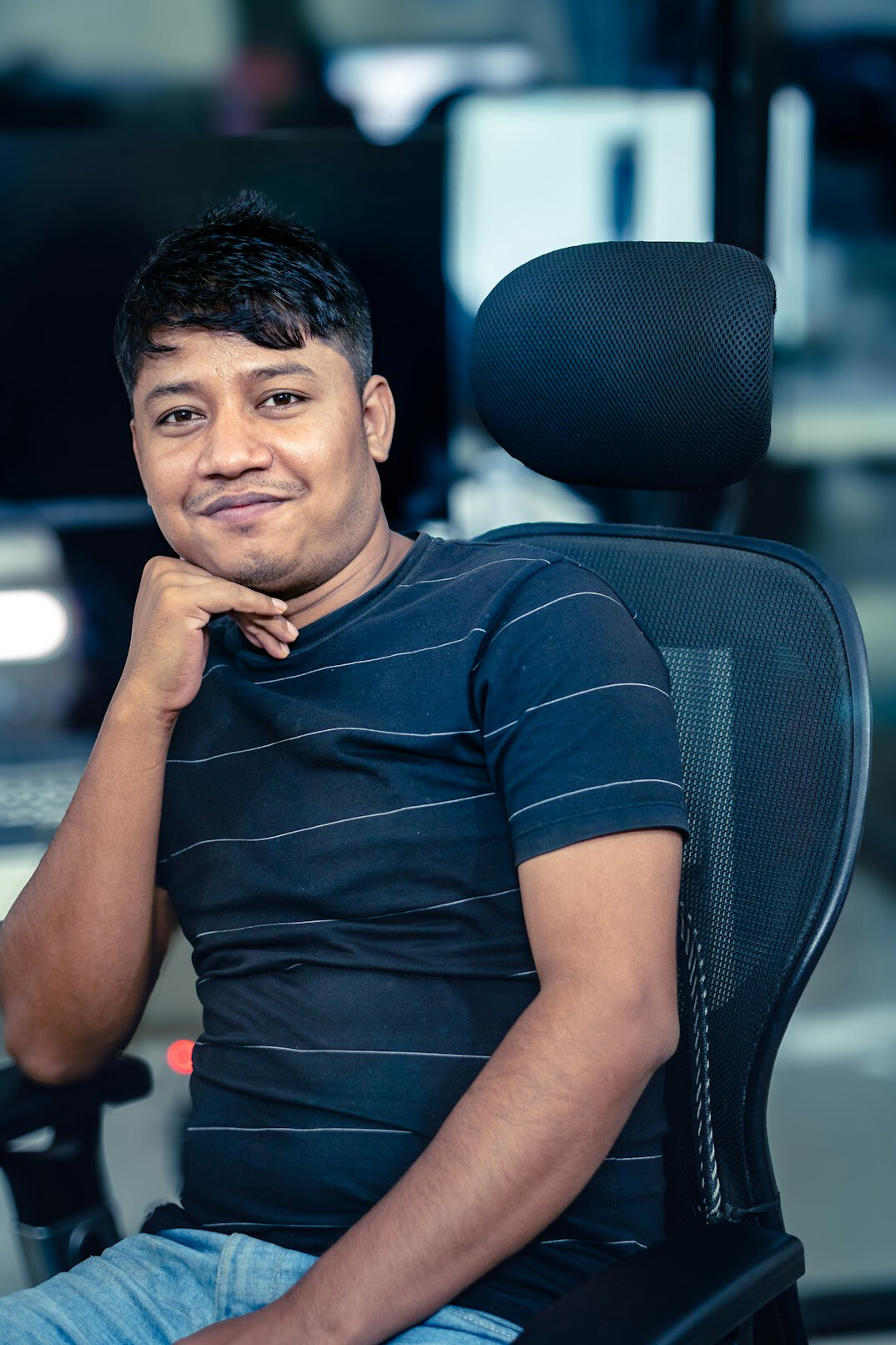 relaxed professional smiling